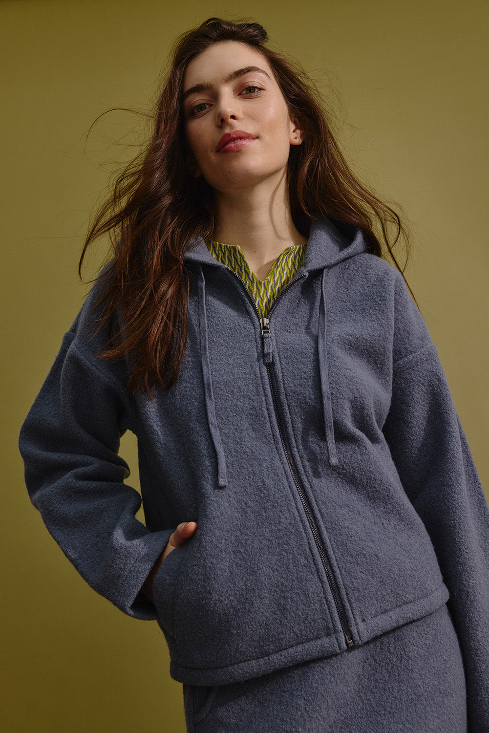Cosy jacket made from milled wool