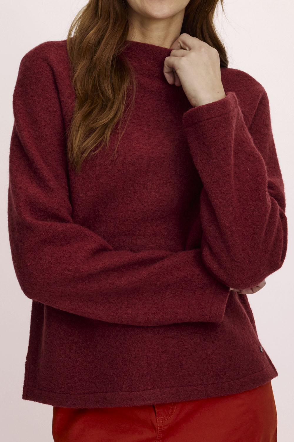 Kurzer Pullover aus reinem Wollfleece