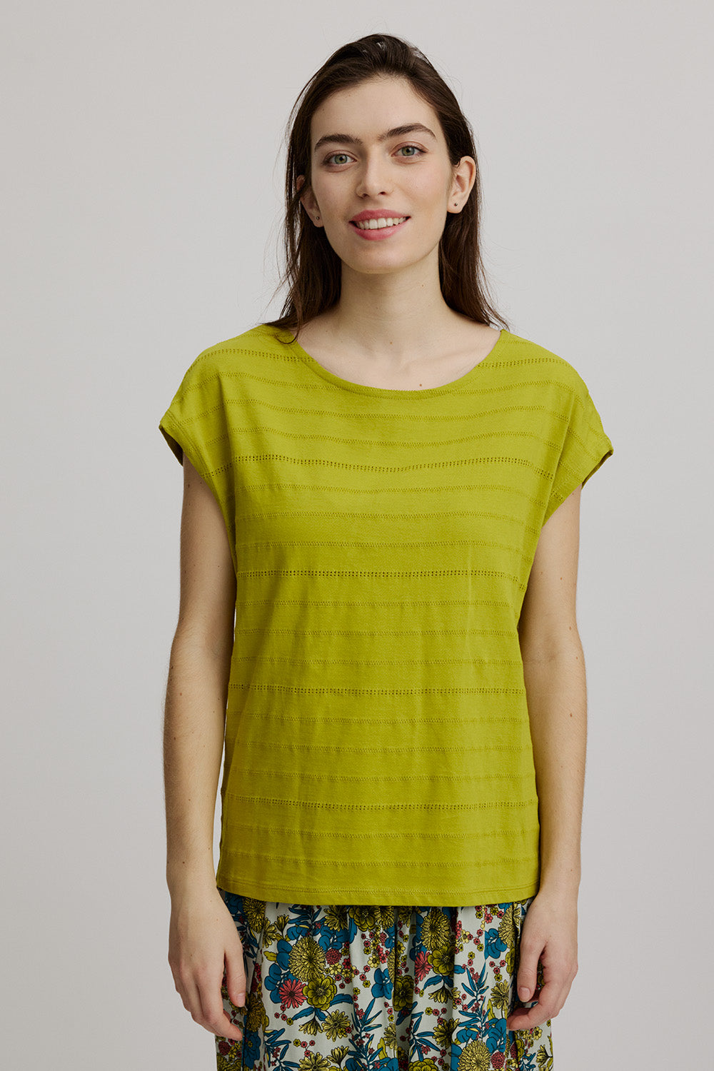 Loose shirt made of ajour jersey