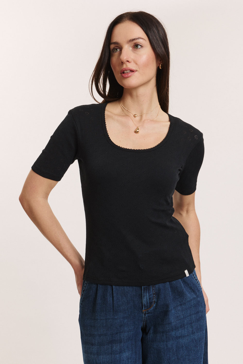 Ajour-Shirt Camilaa aus GOTS-Bio-Baumwolle