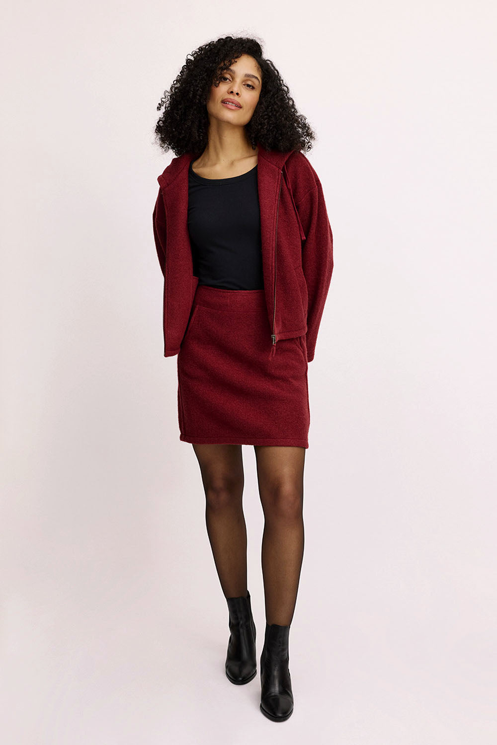 Kurzer Rock aus reinem Wollfleece