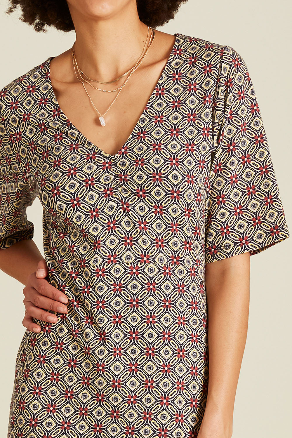 Midikleid bedruckt aus Jersey
