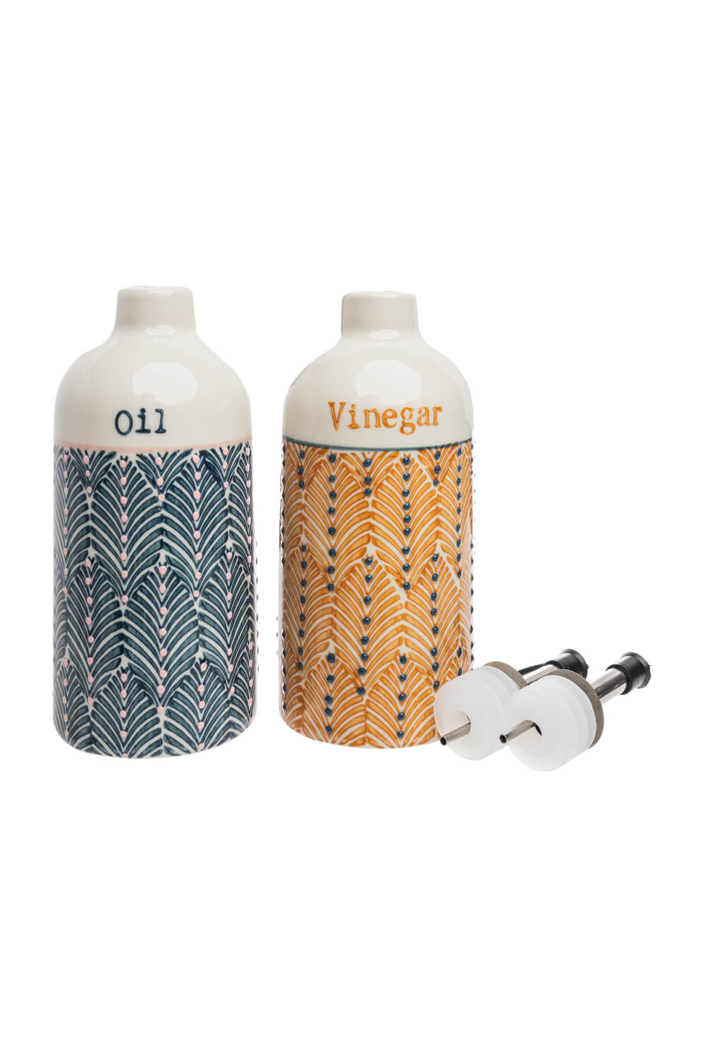 Essig- & Ölflasche MIIX'N'MATCH Orange – Steinzeug & Edelstahl