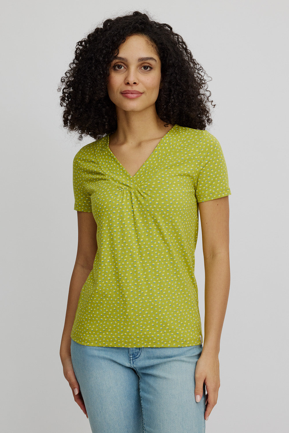Jersey shirt with V-neck