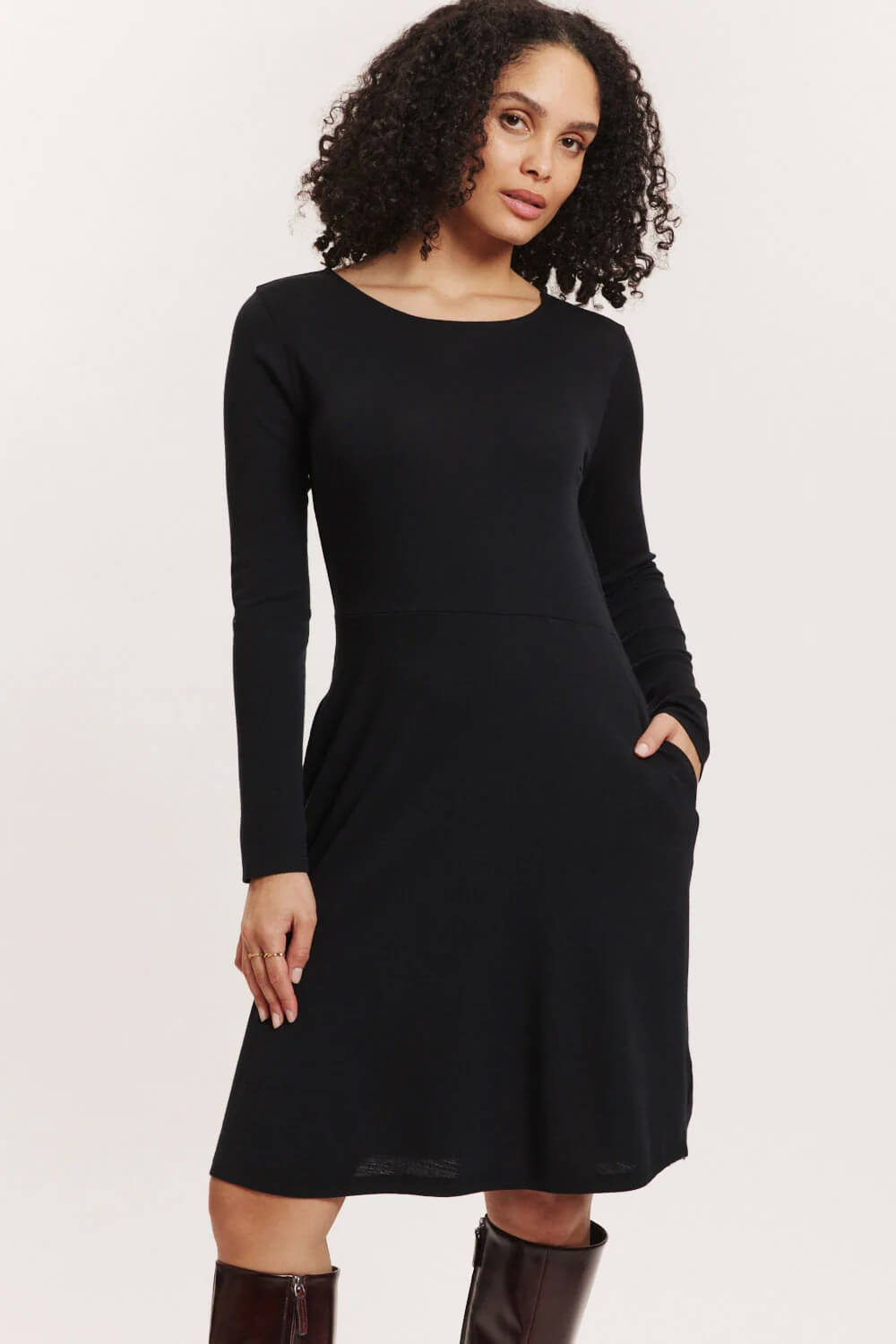 Kleid Moonii aus Wolle-Baumwolle-Jersey