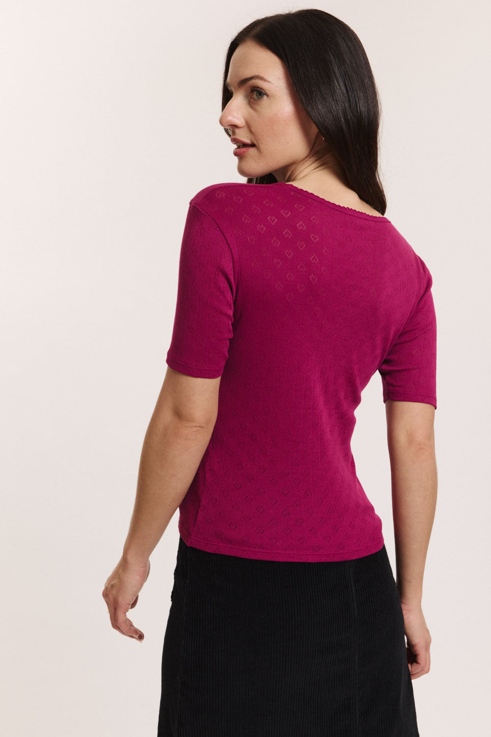 Ajour-Shirt Camilaa aus GOTS-Bio-Baumwolle