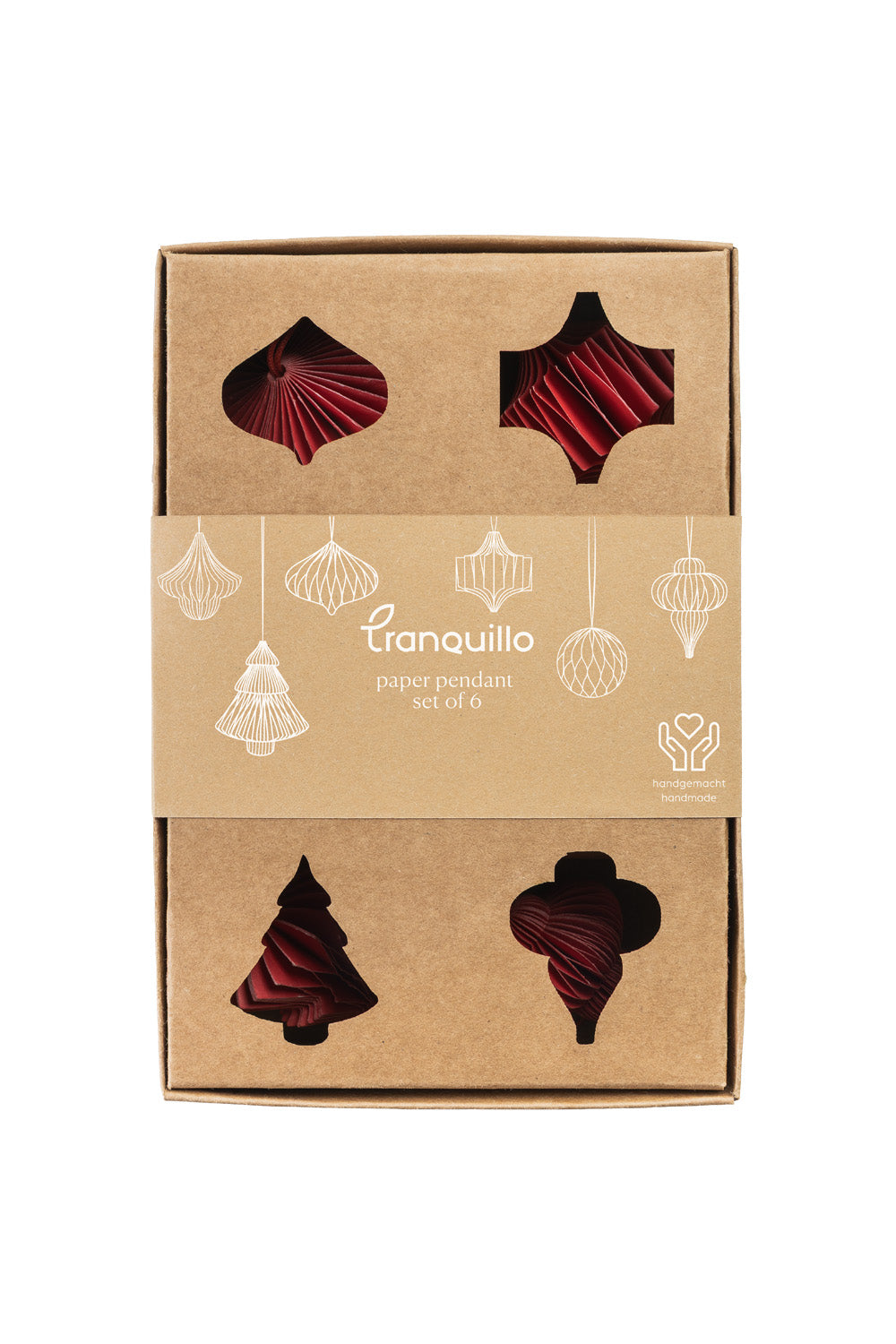 Paper Pendants RED PAPERA Set of 6