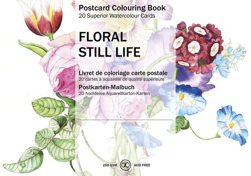 Postcard Colouring Book - Floral Still Life