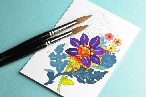 Postcard Colouring Book - Floral Still Life