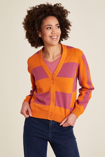 Cardigan color block hotsell