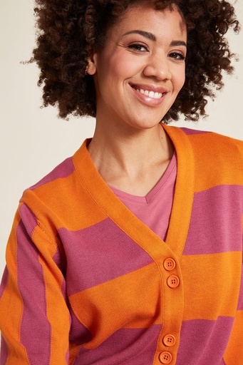 Strickjacke im Colour Block-Design