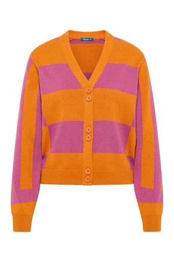 Strickjacke im Colour Block-Design