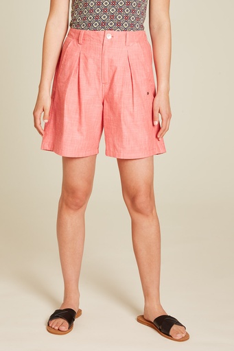 High Waist Shorts in Leinenoptik