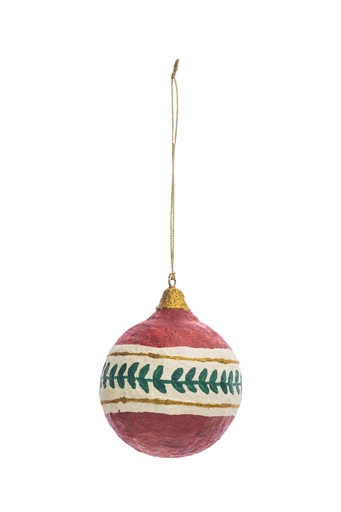 COTTON MACHE ORNAMENT BALL