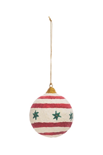 COTTON MACHE ORNAMENT BALL