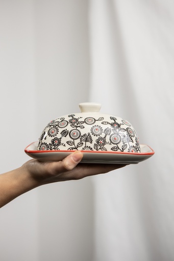 Floral butter dish sale