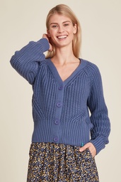 [W24A64] Kuschelige Strickjacke (indigo)