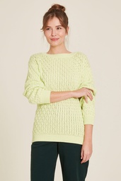 [W24C65] Patterned knit sweater (matcha)