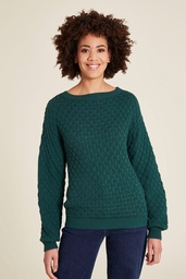 [W24C65] Patterned knit sweater (rain forest)