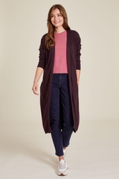 [W24A63] Lange Strickjacke (plum)