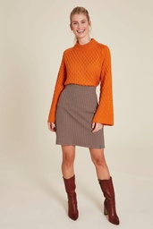 [W24F140] Retro look knitted skirt