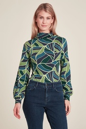 [W24C01] Feminine jersey blouse (green birch)