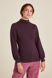 [W24C01] Feminine jersey blouse (plum)