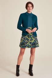 [W24F03] Mini skirt with wide waistband (green birch)