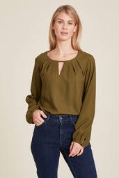 [W24C22] Loose EcoVero™ blouse (pesto)