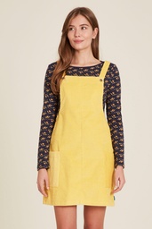 [W24E81] Corduroy dungaree dress (misty yellow)