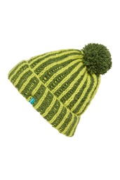 [W24M04] Patterned wool hat (pesto)