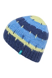 [W24M01] Patterned wool hat (indigo)