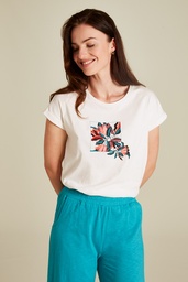 [S25C101] T-shirt with floral print