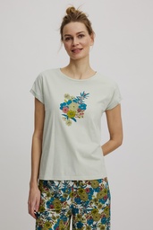 [S25C103] T-Shirt mit floralem Print