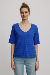 [S25C161] Shirt aus Ajour-Jersey (dazzling blue)