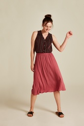 [S25F24] Long skirt made from EcoVero viscose™ (rose wine)