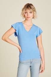 [S25C152] Feminine shirt made from EcoVero™ viscose (marina)