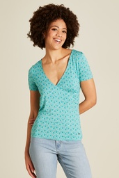 [S25C153] Shirt in wrap look (lagoon)