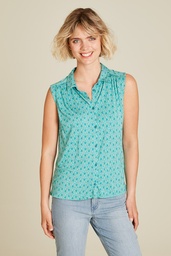 [S25C154] Feminine blouse made of EcoVero™ viscose (lagoon)