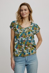 [S25C21] Airy blouse made from EcoVero™ viscose (bouquet)