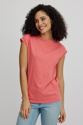 [S25C42] Lockeres Shirt mit Details (coral)