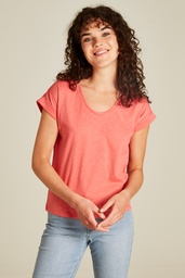 [S25C43] Lockeres Shirt aus Biobaumwolle (coral)