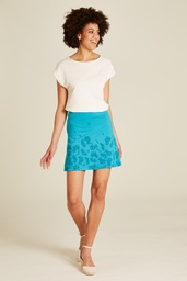 [S25F01] Flower magic jersey skirt (lake)