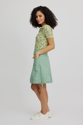 [S25F91] Balloon skirt in twill (granite green)