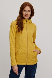 [W24A97] Strickfleece-Jacke mit gefütterter Kapuze (misty yellow)